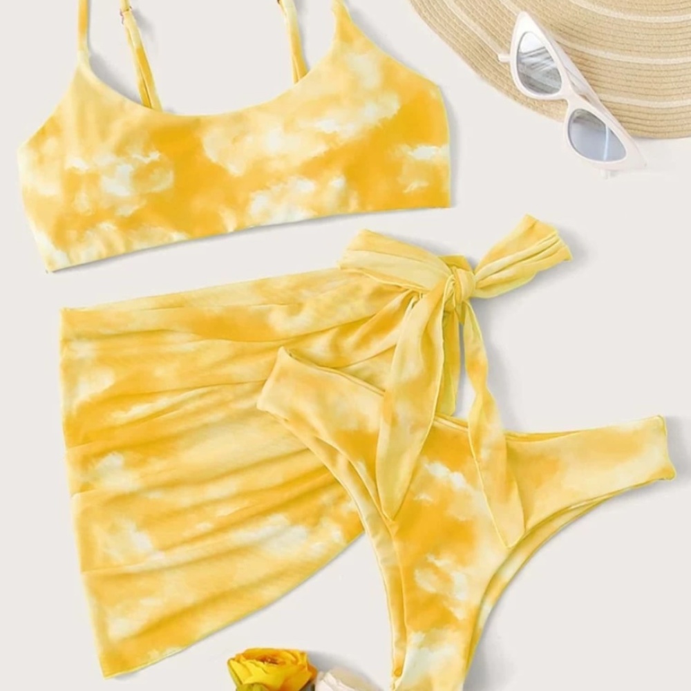 Yellow Swimsuit with wrap around